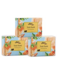 Mirah belle organic handmade tulsi haldi purifying soap 
