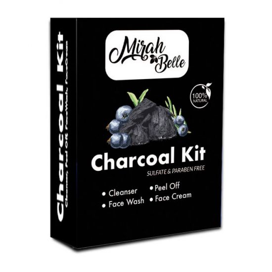 Charcoal Facial Kit - Blackheads & Clogged Pores - Certified & Organic - Sulfate & Paraben Free