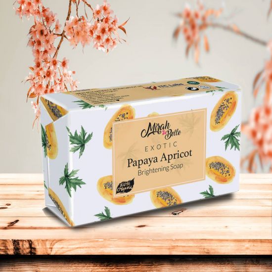 Papaya, Apricot Skin Brightening Soap Bar - Organic, Natural - 125 gms