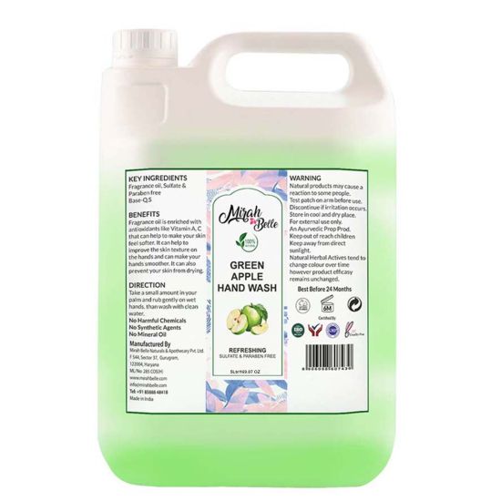 Green Apple Natural Hand Wash Can - Bulk Refill - 5 Ltrs